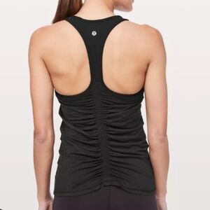 Lululemon Ruche Of Adrenaline Tank Top Racerback Black Slim Fit Size 6